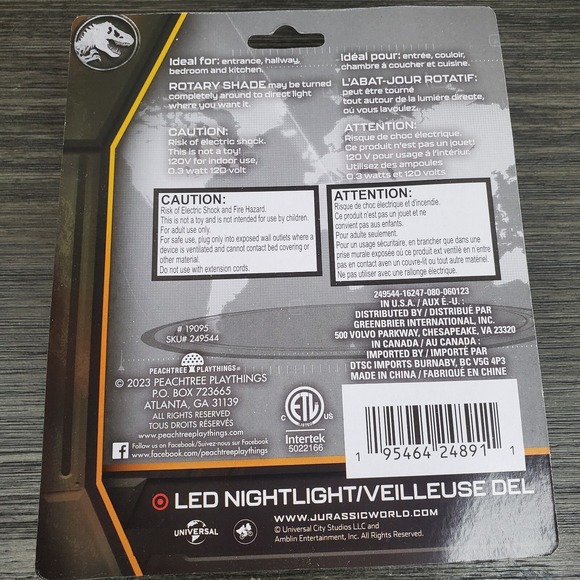 Lot Of 2 LED Plug-in Night Light Jurassic World Park Dinosaurs Erupting Volcano - Picture 4 of 5